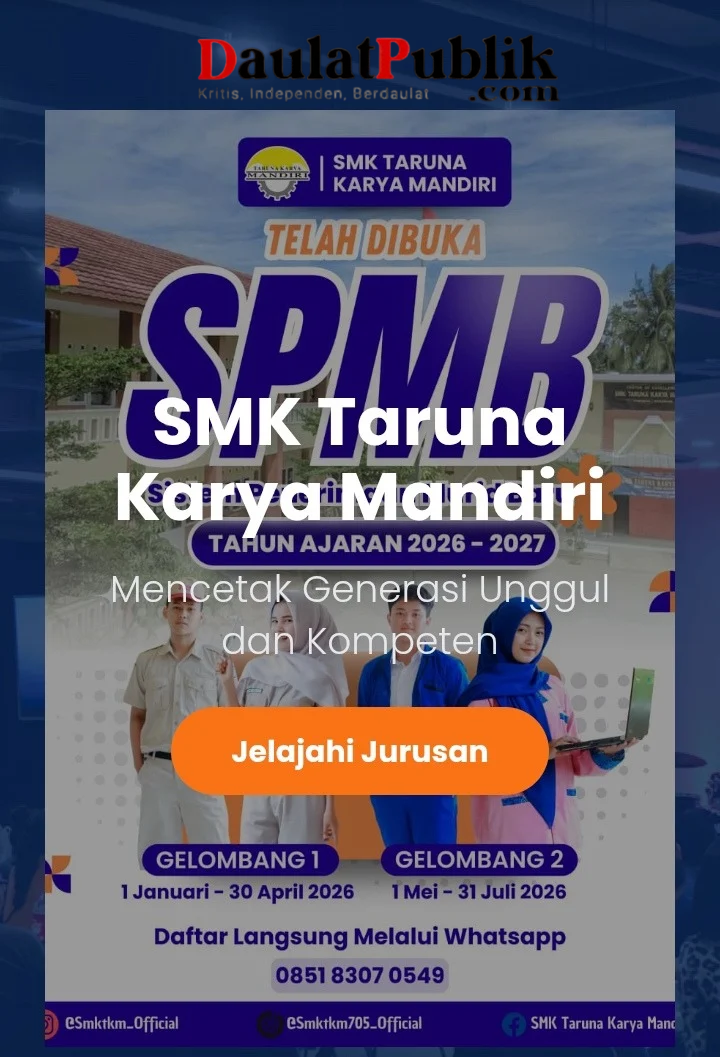 SPMB SMK Taruna Karya Mandiri Dibuka, Dua Gelombang Pendaftaran Tahun Ajaran 2026–2027