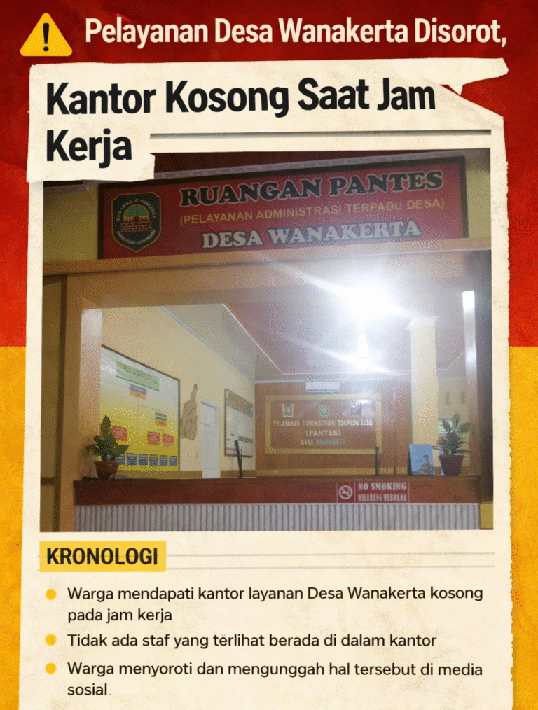 Pelayanan Desa Wanakerta Disorot, Kantor Kosong Saat Jam Kerja
