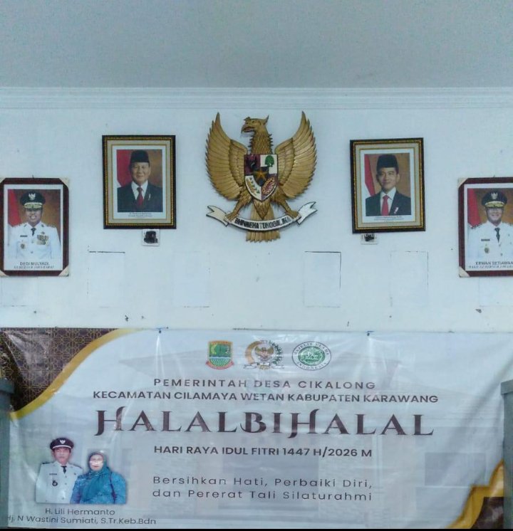 Halal Bihalal Desa Cikalong Cilamaya Wetan Berlangsung Khidmat, Dipimpin Kades H. Lili Hermanto