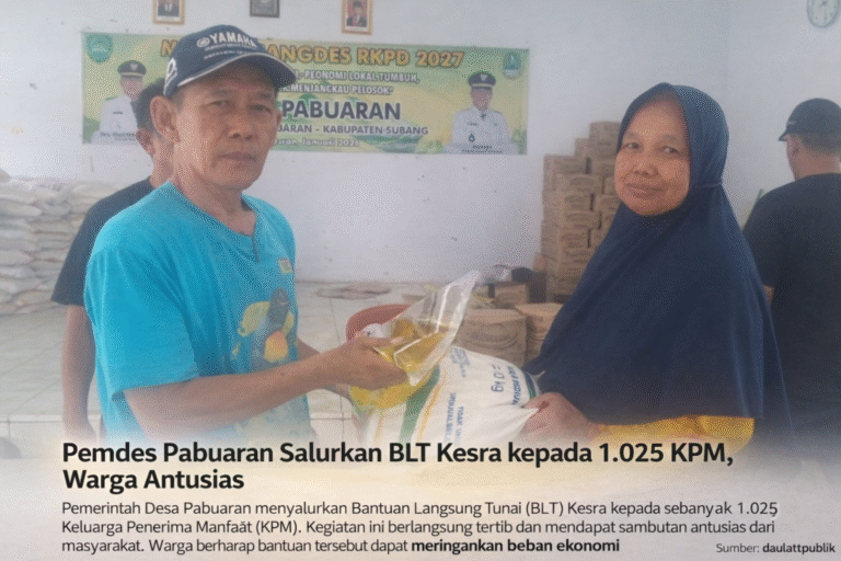 Pemdes Pabuaran Salurkan BLT Kesra kepada 1.025 KPM, Warga Antusias