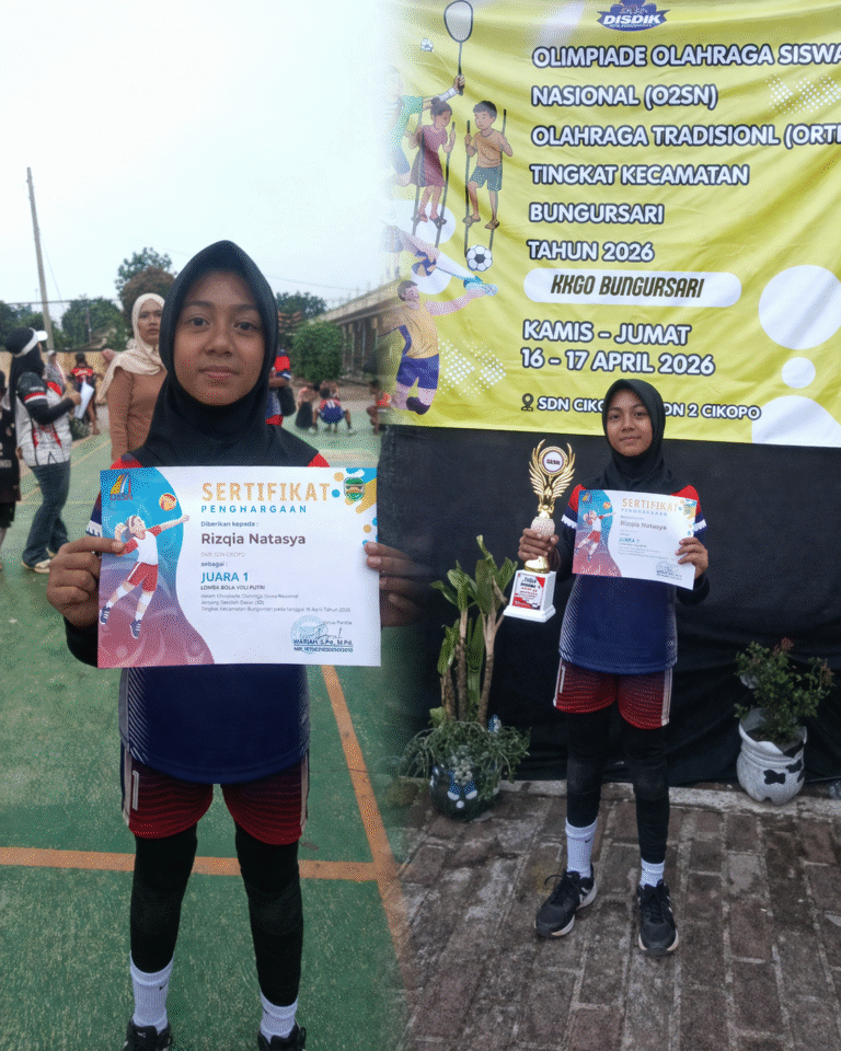 Prestasi Gemilang di O2SN OTRAD 2026, Siswi SDN Ciwangi ( Rizqia Natasya) Raih Juara 1 Tingkat Kecamatan Bungursari