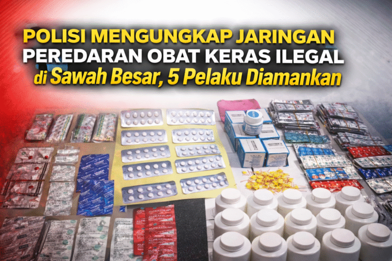 Polisi Mengungkap Jaringam Peredaran Obat Keras Ilegal di Sawah Besar, 5 Pelaku Diamankan.