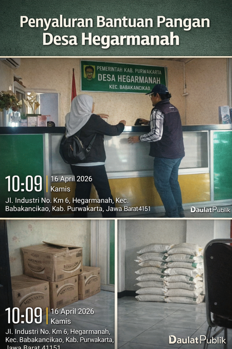 Penyaluran Bantuan Pangan 2026 di Desa Hergamanah Berjalan Lancar
