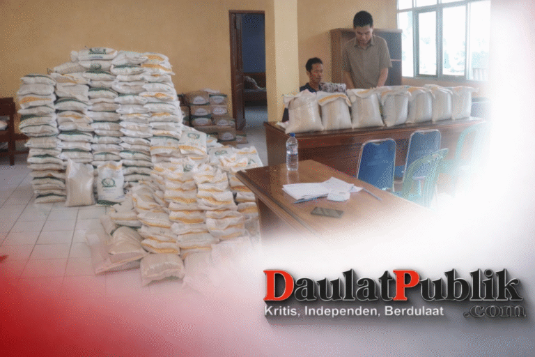 Penyaluran Bantuan Beras di Desa Margaluyu, 1 Ton 800 Kg Disalurkan kepada Warga