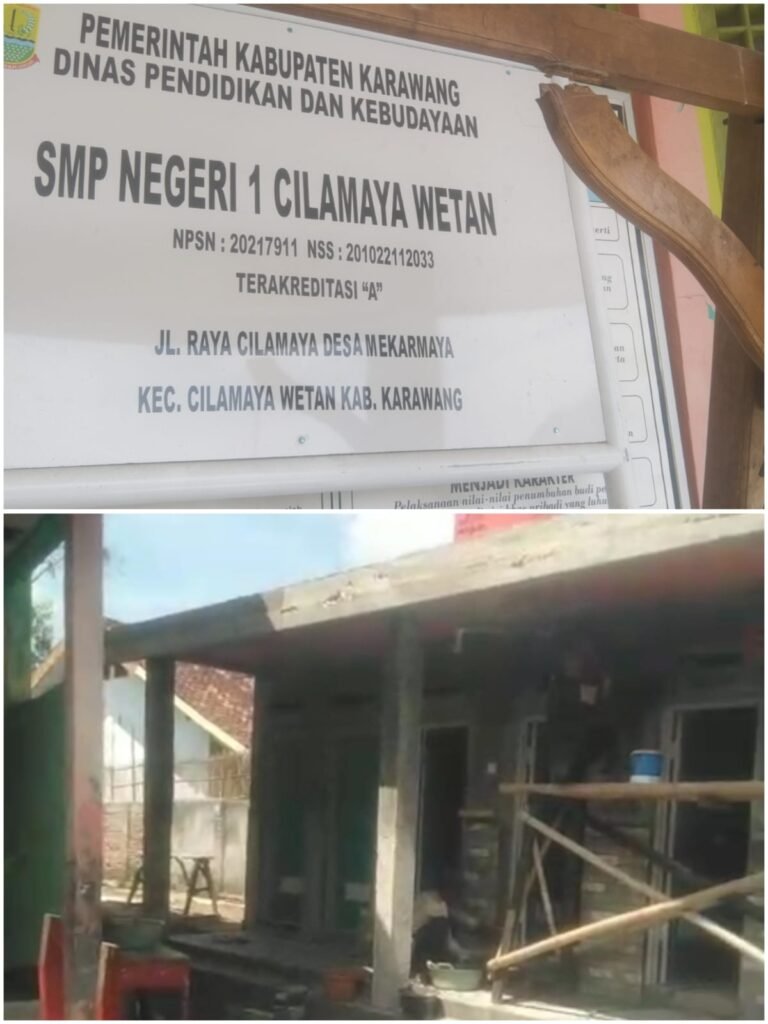 Pembangunan “Siluman” di SMPN 1 Cilamaya Wetan, Tanpa Papan Informasi Pihak Sekolah Tak Bisa Beri Kejelasan