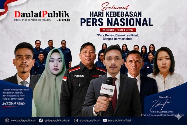 Keluarga Besar Daulatpublik Ucapkan Selamat Hari Kebebasan Pers Nasional 2026, Jaelani : Tegaskan, Komitmen pada Independensi Pers