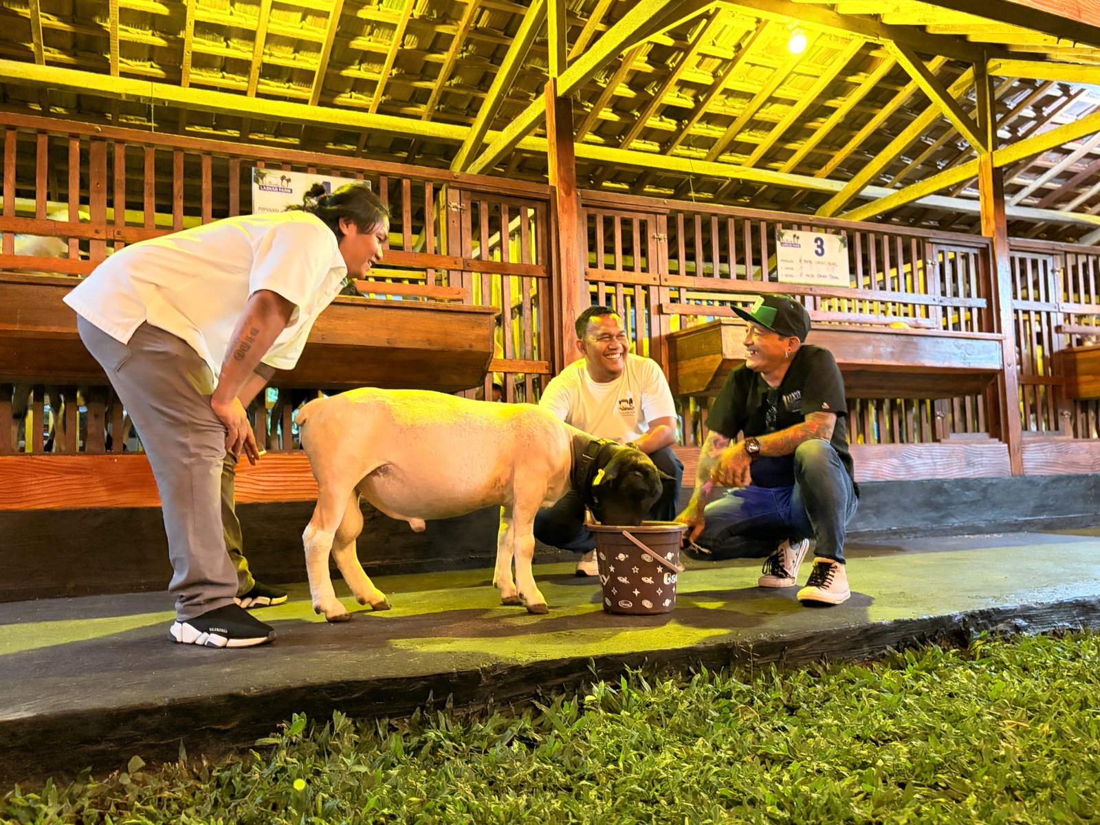 Kepala Desa Hoho dan Ketua Squad Nusantara Jalu Seno Aji Apresiasi Pengembangan Peternakan Di Laskar Farm Lapas Karawang