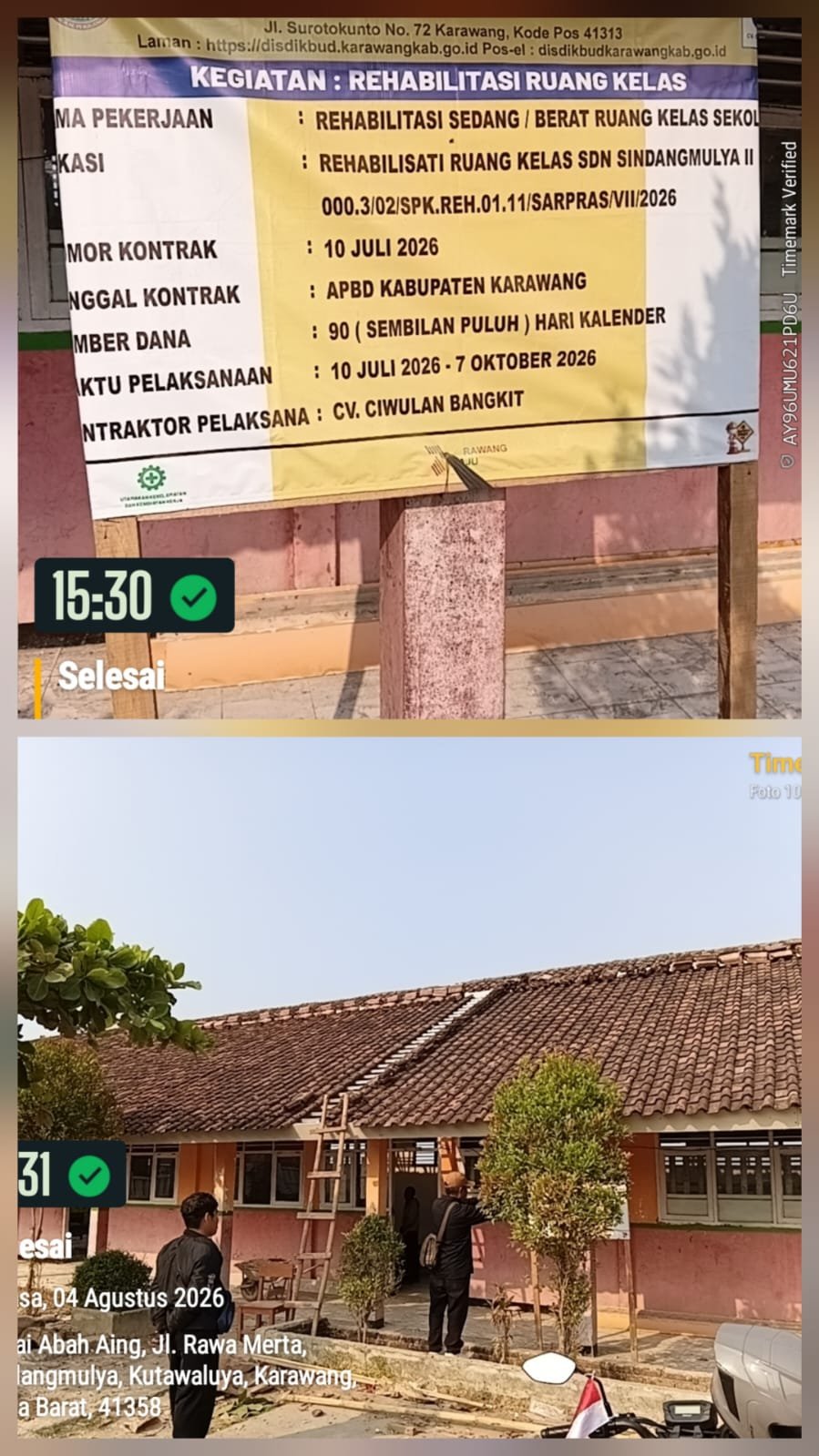 Dugaan Manipulasi Papan Informasi Proyek Rehabilitasi Sekolah, Nama Kontraktor Diduga Dihapus demi Keuntungan Tidak Sah